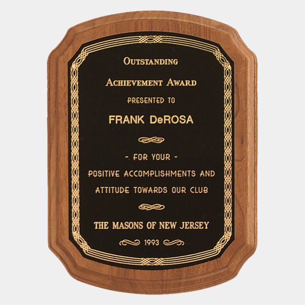 10 1/2" x 13" Coventry Series American Plaque with Border Laserable Brass Plate Thumbnail