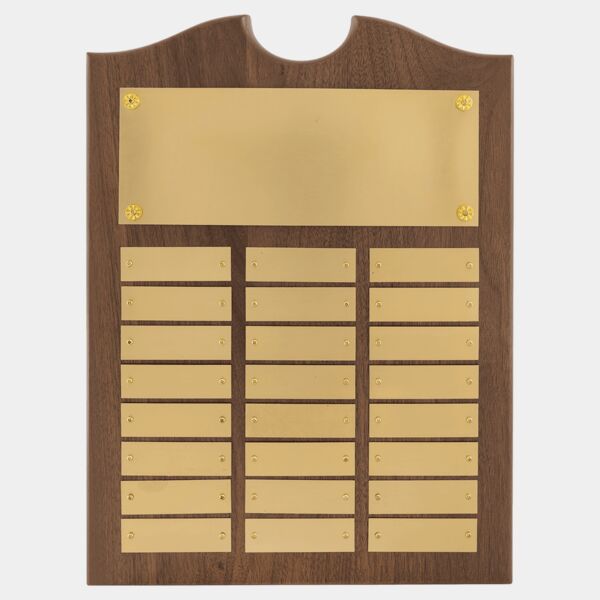 11" x 15"/Plates 7/8" x 2 3/4" American 24 Plate Perpetual Plaque with Brushed Brass Plates Thumbnail