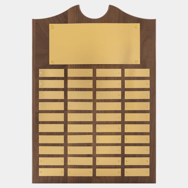 14" x 20"/Plates 7/8" x 2 3/4" American 40 Plate Perpetual Plaque with Brushed Brass Plates Thumbnail