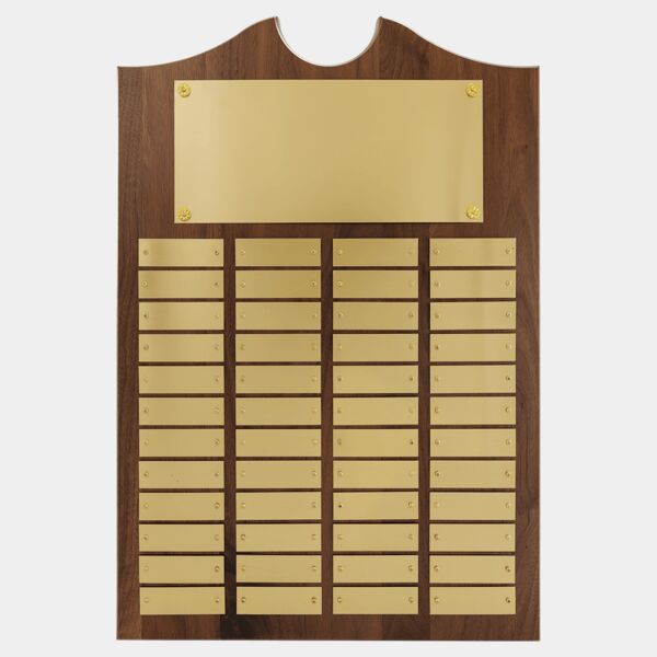 14" x 20"/Plates 7/8" x 2 3/4" American 48 Plate Perpetual Plaque with Brushed Brass Plates Thumbnail