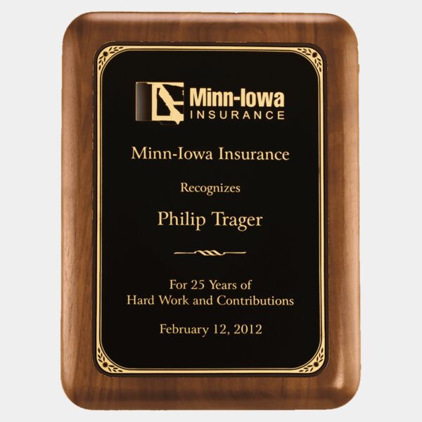 5" x 7" American Plaque with Border Laserable Brass Plate Thumbnail