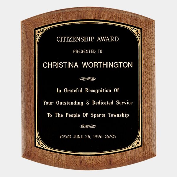 9 1/2" x 11 1/2" Coventry Series American Plaque with Border Laserable Brass Plate Thumbnail