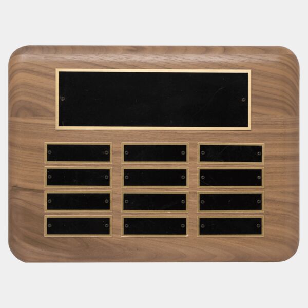 9" x 12"/Plates 7/8" x 2 3/4" American 12 Plate Perpetual Plaque with Brass Plated Steel Plates Thumbnail