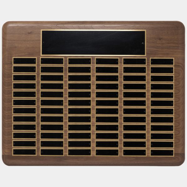 22" x 30"/Plates 7/8" x 2 3/4" American 72 Plate Perpetual Plaque with Brass Plated Steel Plates Thumbnail