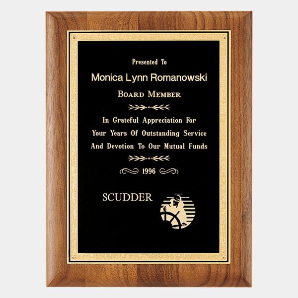 8" x 10 1/2" Coventry Series American Plaque with Florentine Border Textured LaserFX Plate Thumbnail