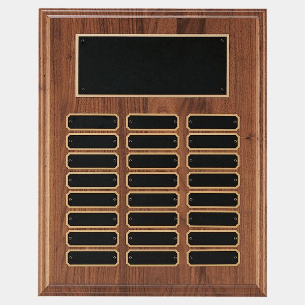 12" x 15" Step-Edge 24 Plate Perpetual Plaque with Brass Plate Thumbnail
