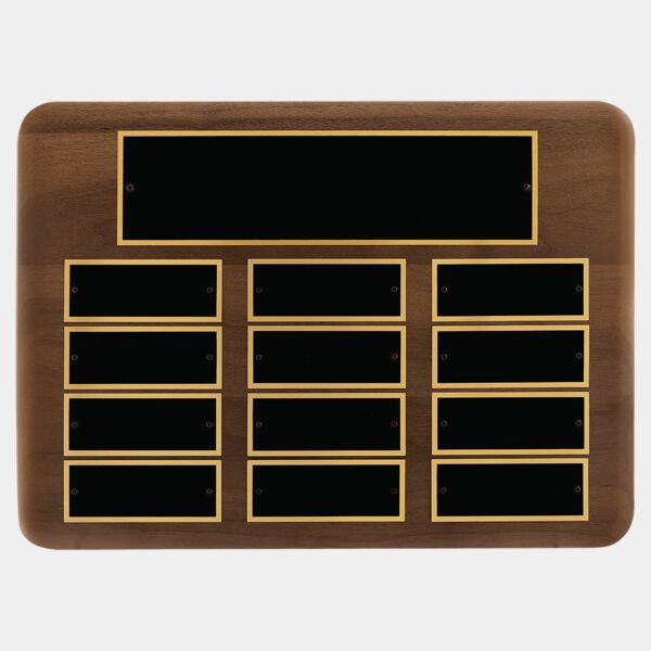 11" x 15"/Plates 1 1/2" x 3 3/4" American 12 Plate Perpetual Plaque with Brass Plates Thumbnail