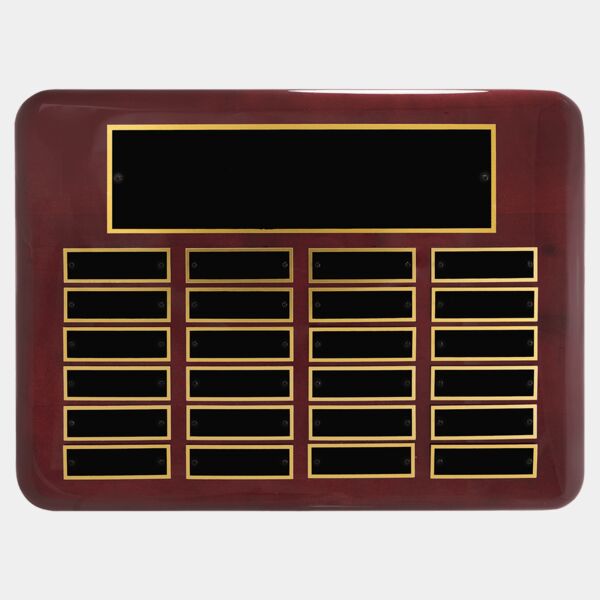 11" x 15"/Plates 7/8" x 2 3/4" Piano Finish 24 Plate Perpetual Plaque with Brass Plates Thumbnail