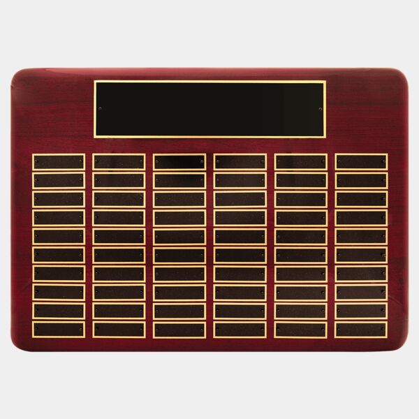 15" x 21"/Plates 7/8" x 2 3/4" Piano Finish 60 Plate Perpetual Plaque with Brass Plates Thumbnail