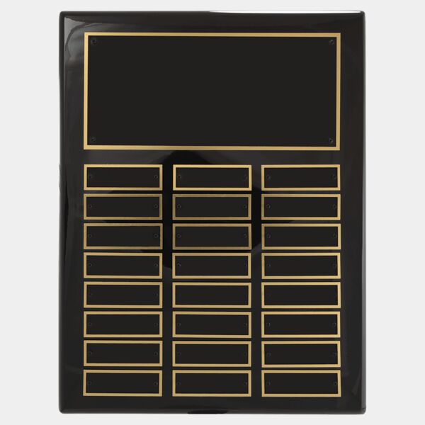 11" x 14" Airflyte Piano Finish 24 Plate Perpetual Plaque with Brass Plates Thumbnail