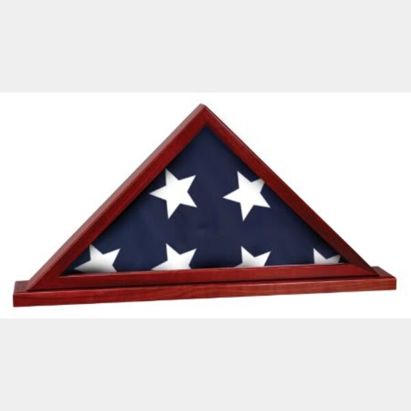 16 1/4" x 8 1/4" Finish Flag Display Case with Base Attached Thumbnail