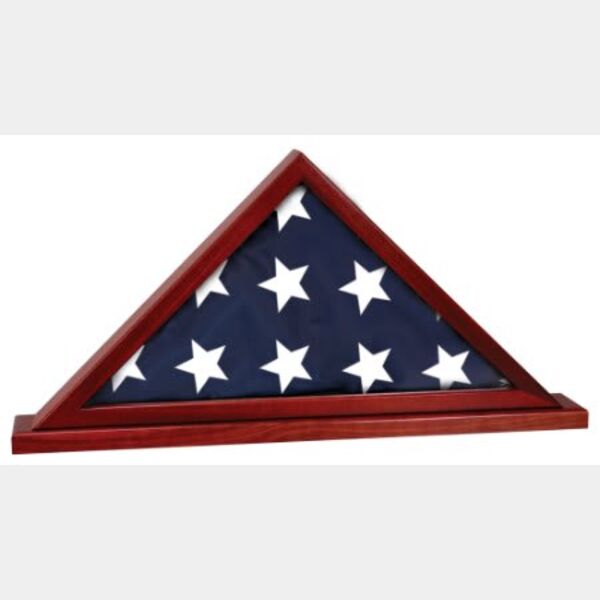 25 1/2" x 12 3/4" Finish Flag Display Case with Base Attached Thumbnail