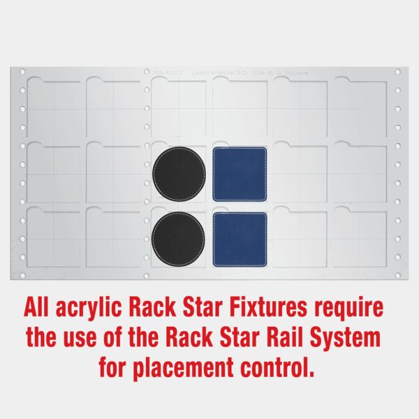 3" x 3" Square/3" Round Laserable Leatherette Patch Fixture- Holds 18 Thumbnail