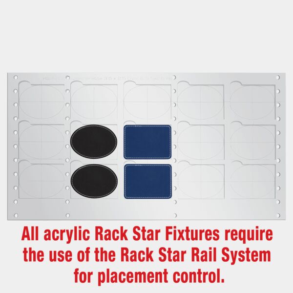 3 1/2" x 2 1/2" Rectangle/Oval Laserable Leatherette Patch Fixture-Holds 15 Thumbnail