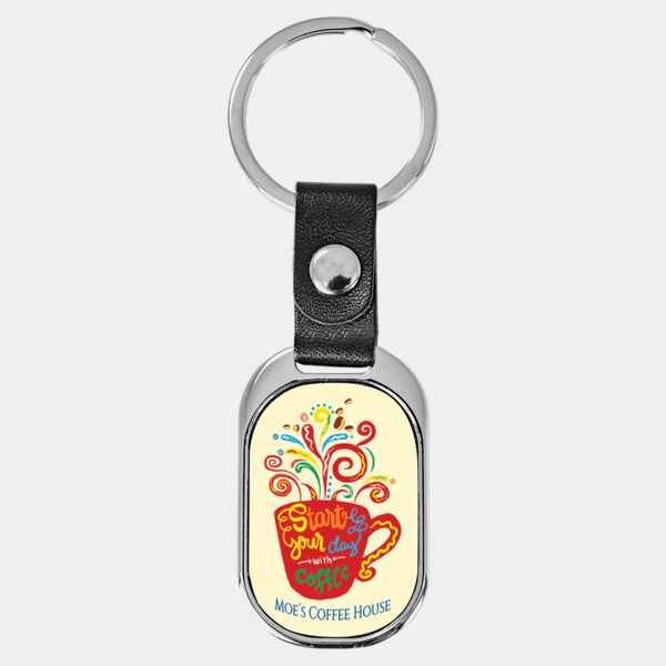 3 5/8" x 1 3/8" Oval Sublimatable Keychain with Insert Thumbnail