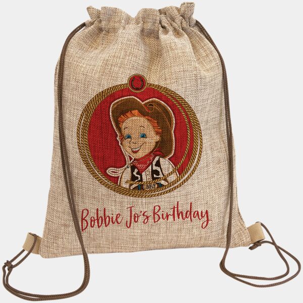 12" x 15" Burlap Sublimatable Back Sack Thumbnail