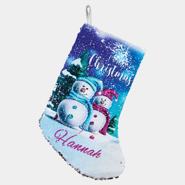 10" x 14" Reversible Sequin Christmas Stocking Thumbnail