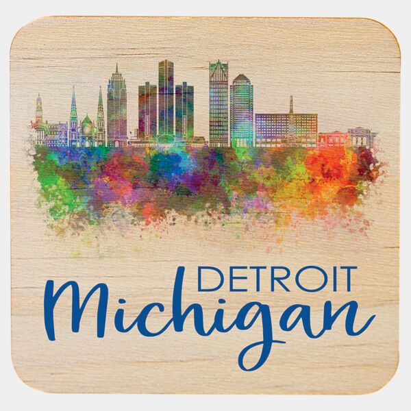 3 3/4" x 3 3/4" Square Sublimatable Wood Coaster Thumbnail