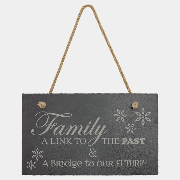 11 3/4" x 7" Rectangle Slate Decor with Hanger String Thumbnail