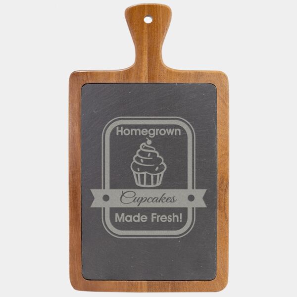 13 1/4" x 7" Acacia Wood/Slate Cutting Board Thumbnail