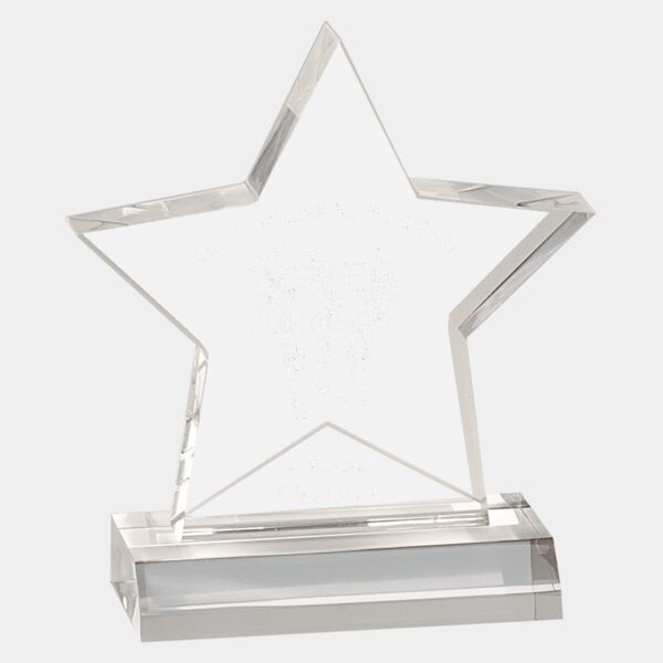 5" x 5" Star Acrylic Award with 4" Base Thumbnail