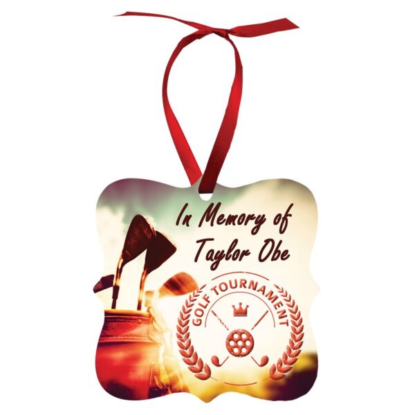 2.95" x 2.95" Gloss Unisub Aluminum Prague Ornament, 2-sided Thumbnail