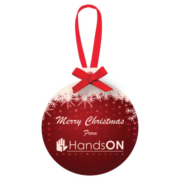 3" x 3.37" Gloss Unisub Aluminum Ball Ornament, 2-sided Thumbnail