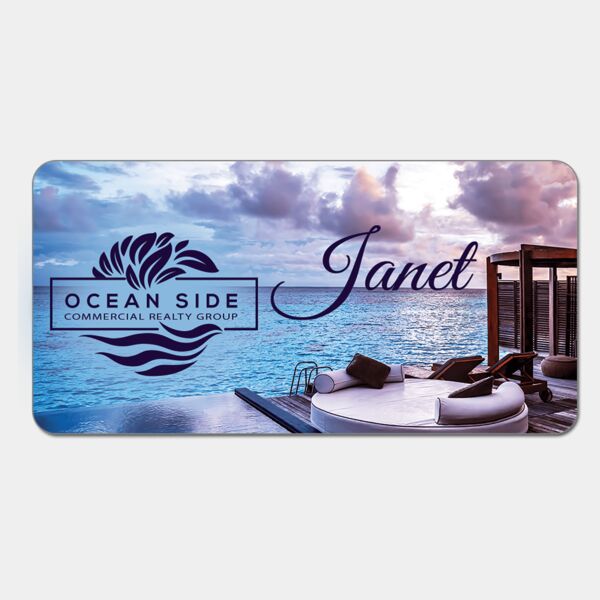 3" x 1.5" Gloss Unisub Aluminum Name Badge with Radius Corners Thumbnail