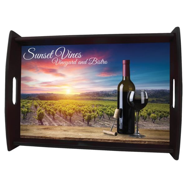 17.625" x 11.875" Unisub Espresso Serving Tray with Sublimatable Insert Thumbnail