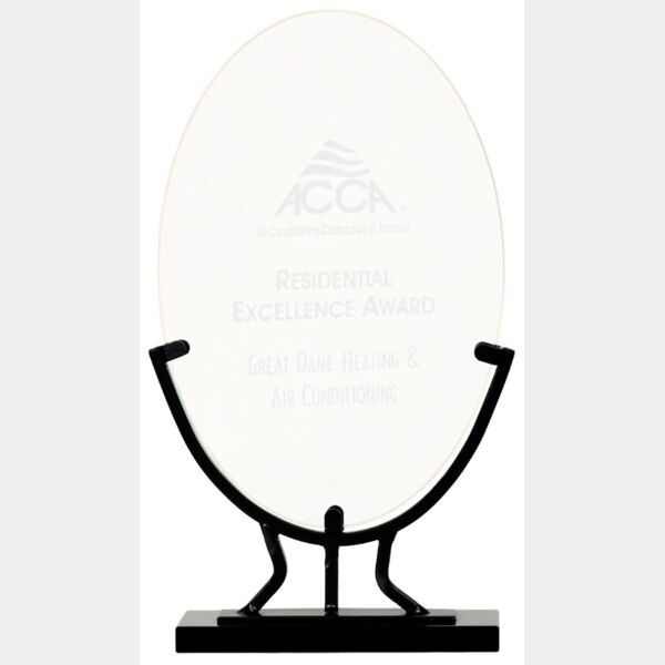 9 1/2" Oval Vintage Glass with Iron Base Thumbnail