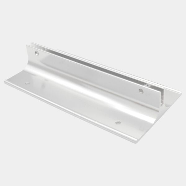 4", Satin , Kota Pro Aluminum Corridor Bracket, Fits 1/8" Thick Plastic Insert Thumbnail