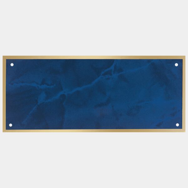 2 7/8" x 6 7/8" Sapphire Marble Plate with Border, 4 holes, and Square Corners Thumbnail