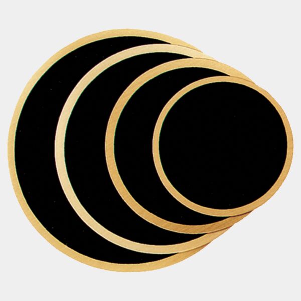 4 1/4" Round Laserable Brass Plate with Border Thumbnail