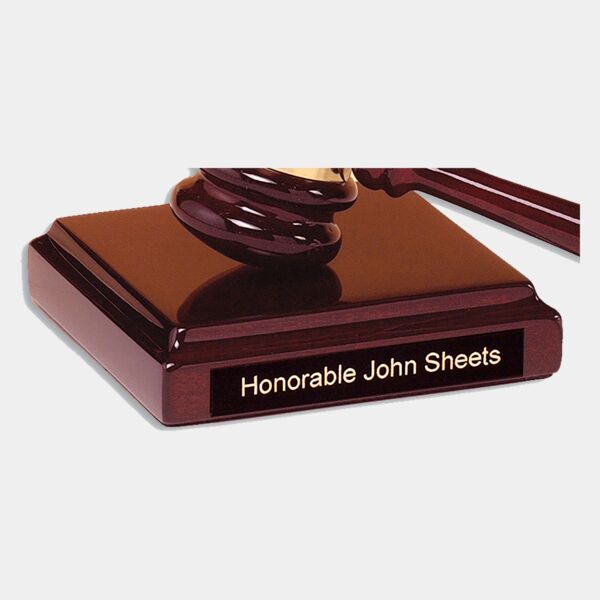 4 1/2" x 4 1/2" Piano Finish Sounding Block with Plate for Personalization (Gavel Sold Separately) Thumbnail